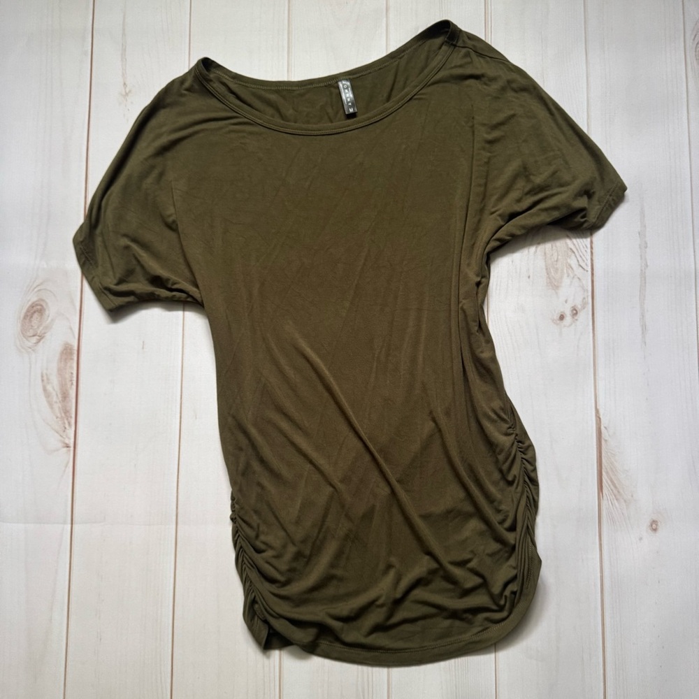 Women’s Olive Green Ruched Tee